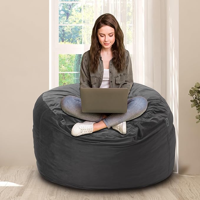 HABUTWAY Bean Bag Chair 3Ft Luxurious Velvet Ultra Soft Fur