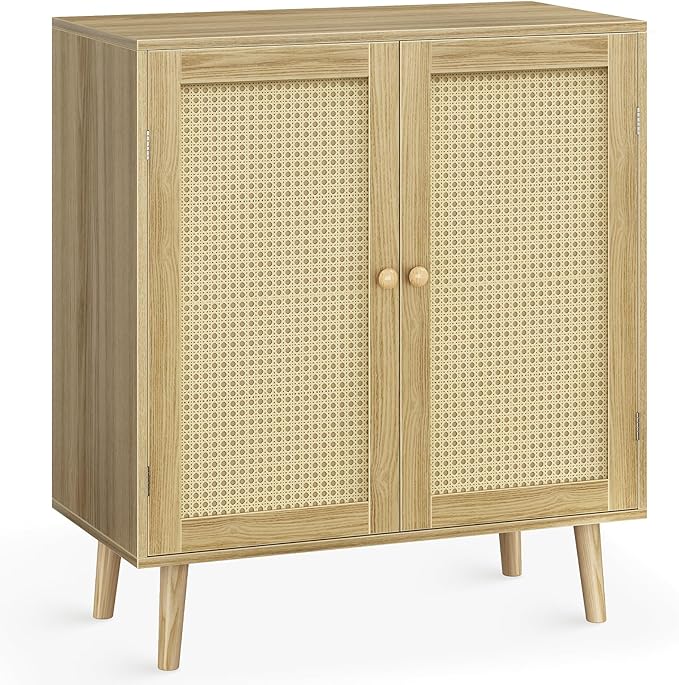 Buffet Cabinet with Storage, Rattan Decor Doors., buffets and sideboards