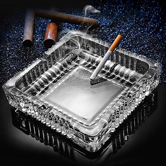 Large Glass Ashtray for cigarette cigar, Home Ashtrays