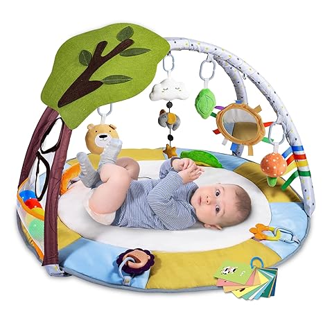 Lupantte Baby Gym Play Mat with 9 Toys for Sensory, baby play gym, baby activity playmats