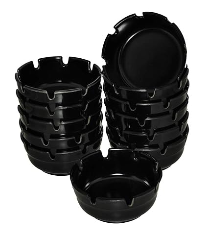 Tablecraft ST363B-1P Round Black Economy Phenolic Ashtray, Home Ashtrays